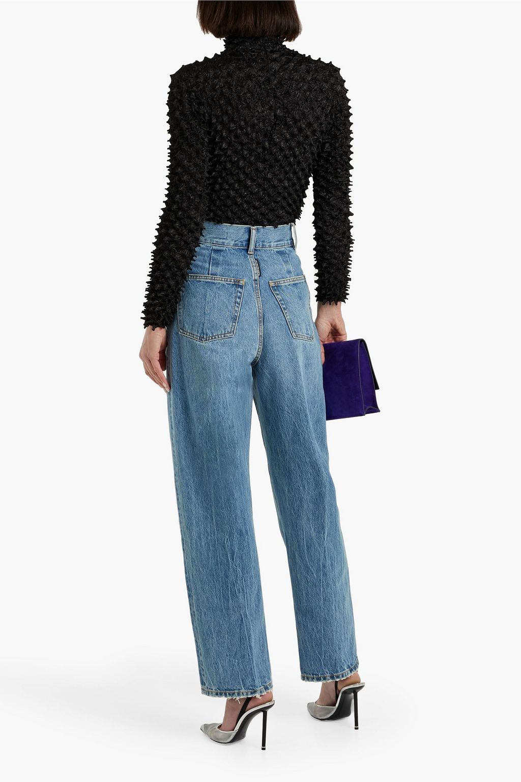 ALEXANDER WANG Shibori satin-cloqué turtleneck top