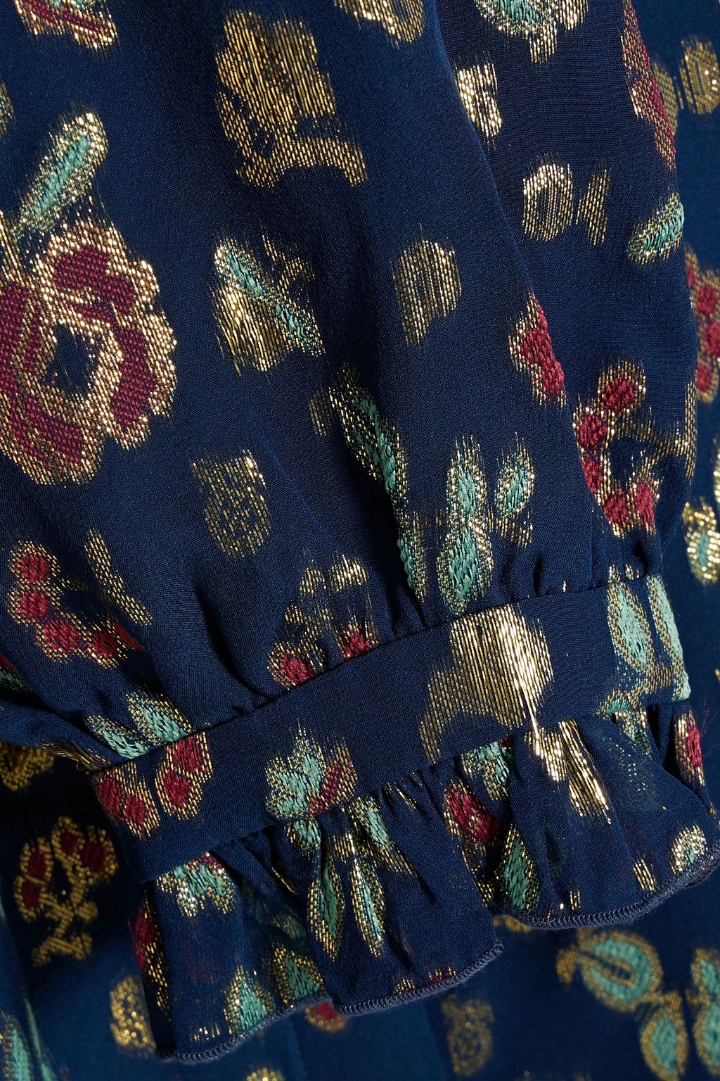 SALONI Emile metallic fil coupé silk-blend chiffon blouse