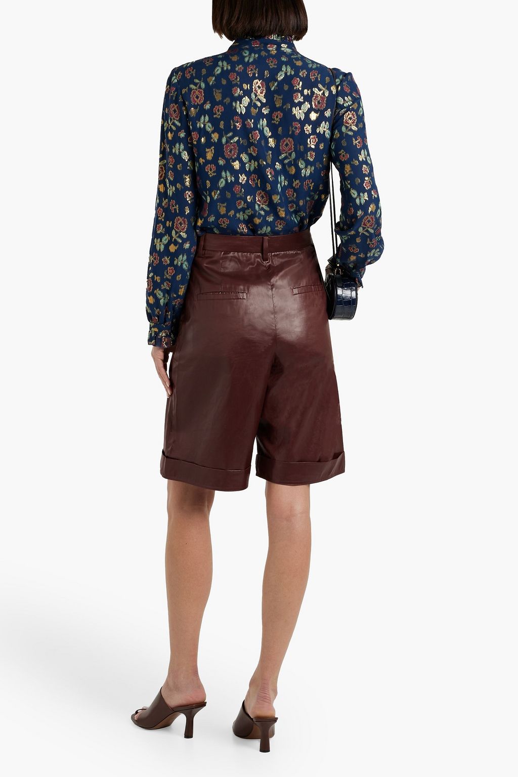 SALONI Emile metallic fil coupé silk-blend chiffon blouse