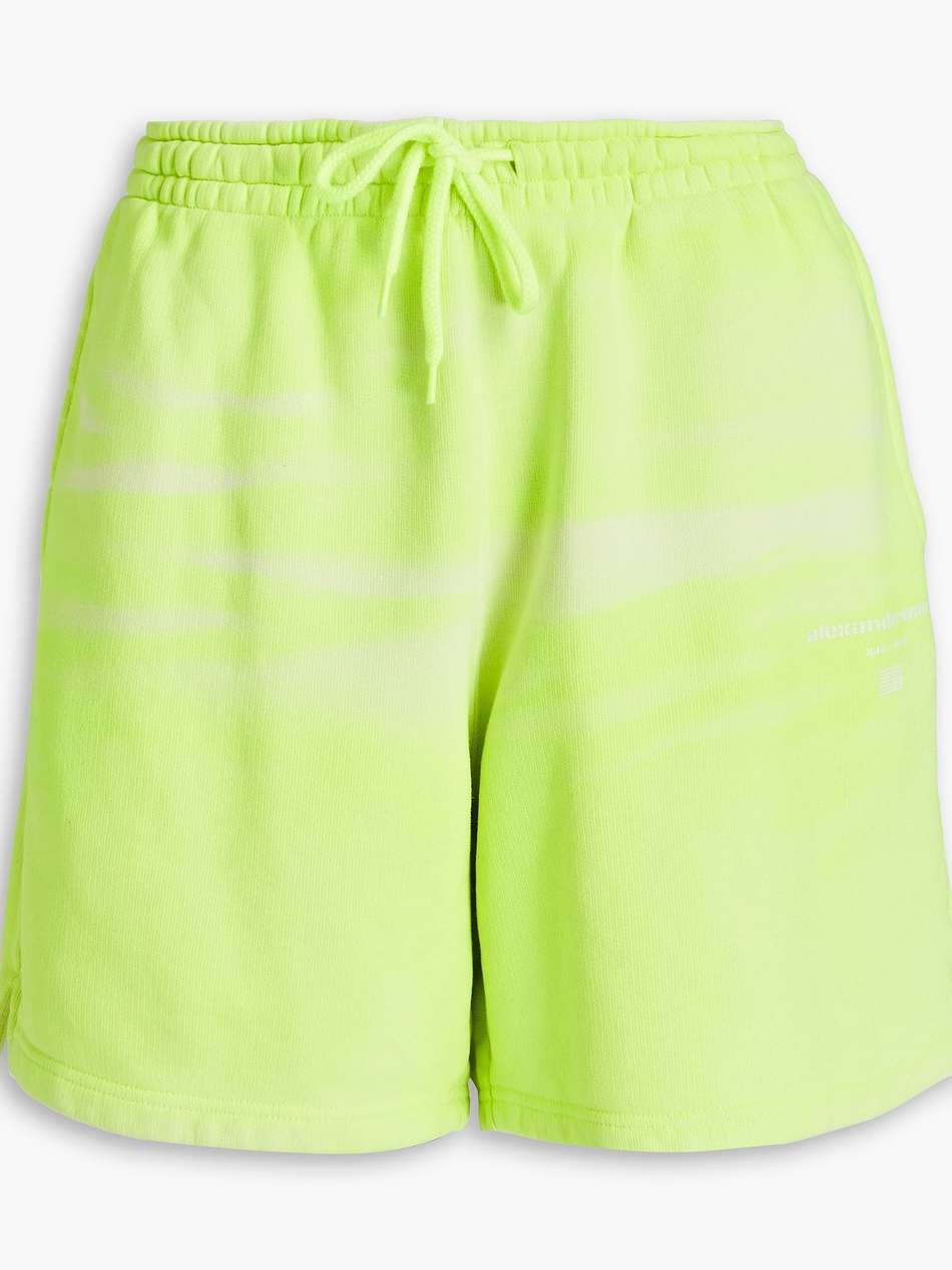 printed french cotton-terry shorts