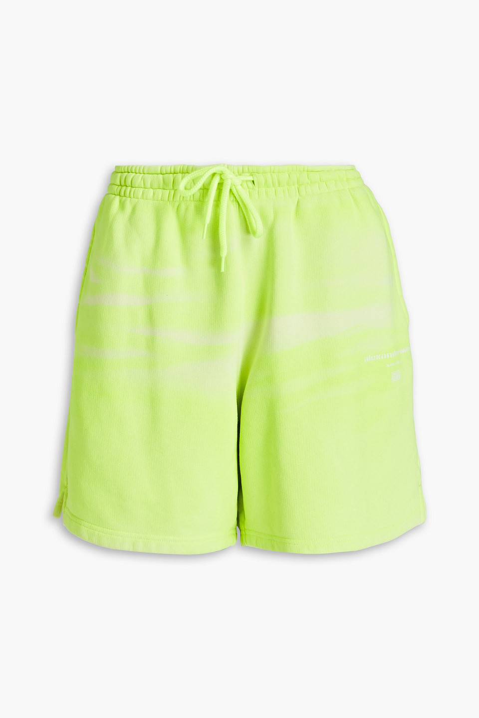 Alexander Wang Printed French Cotton-terry Shorts In Bright Yellow