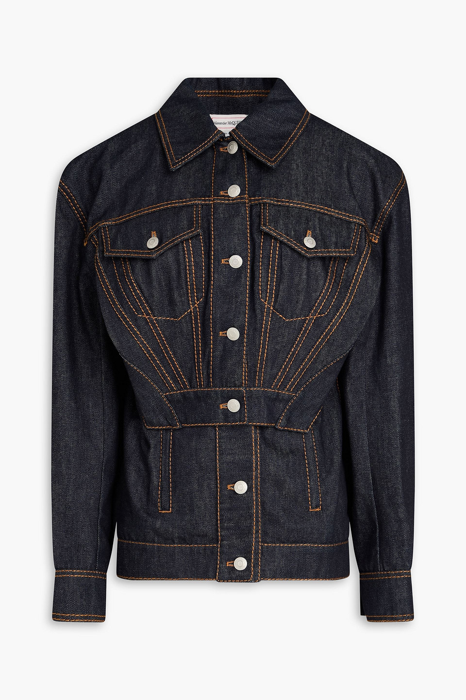 mcqueen - cutout denim jacket - blue - it 36