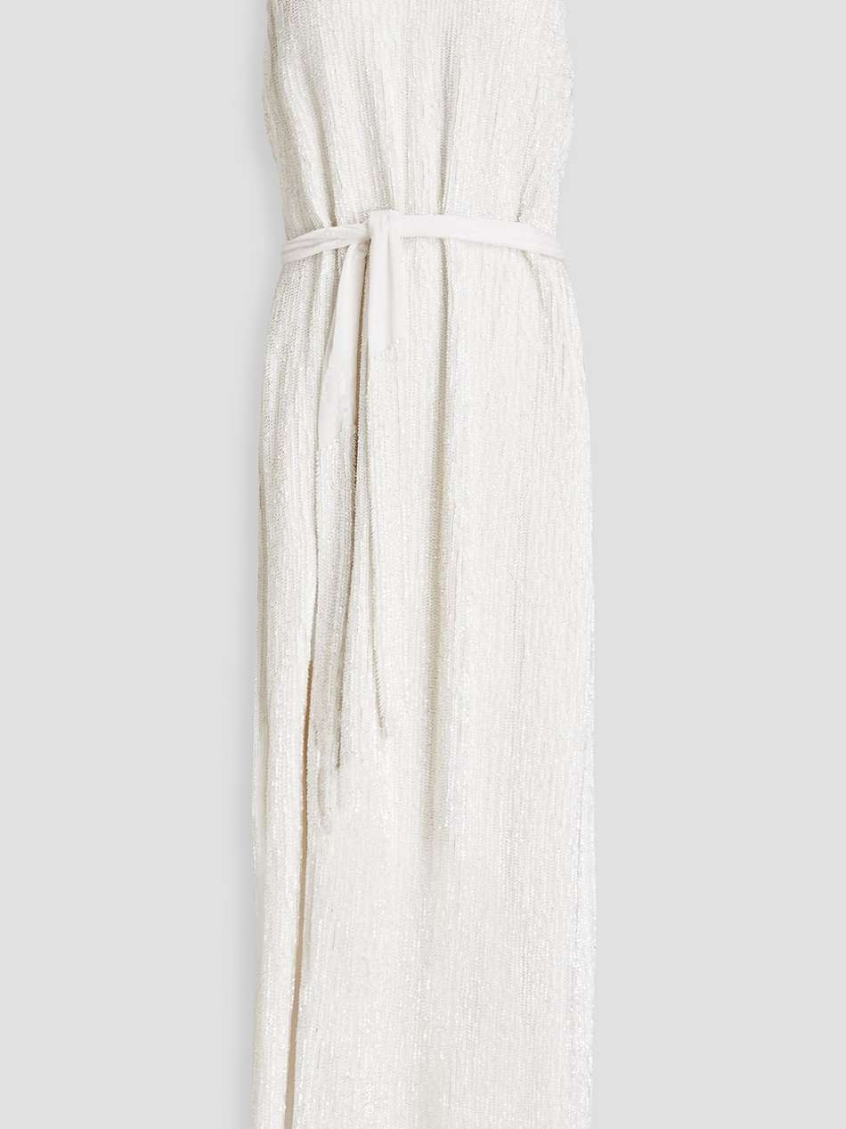 rebecca sequined chiffon maxi dress