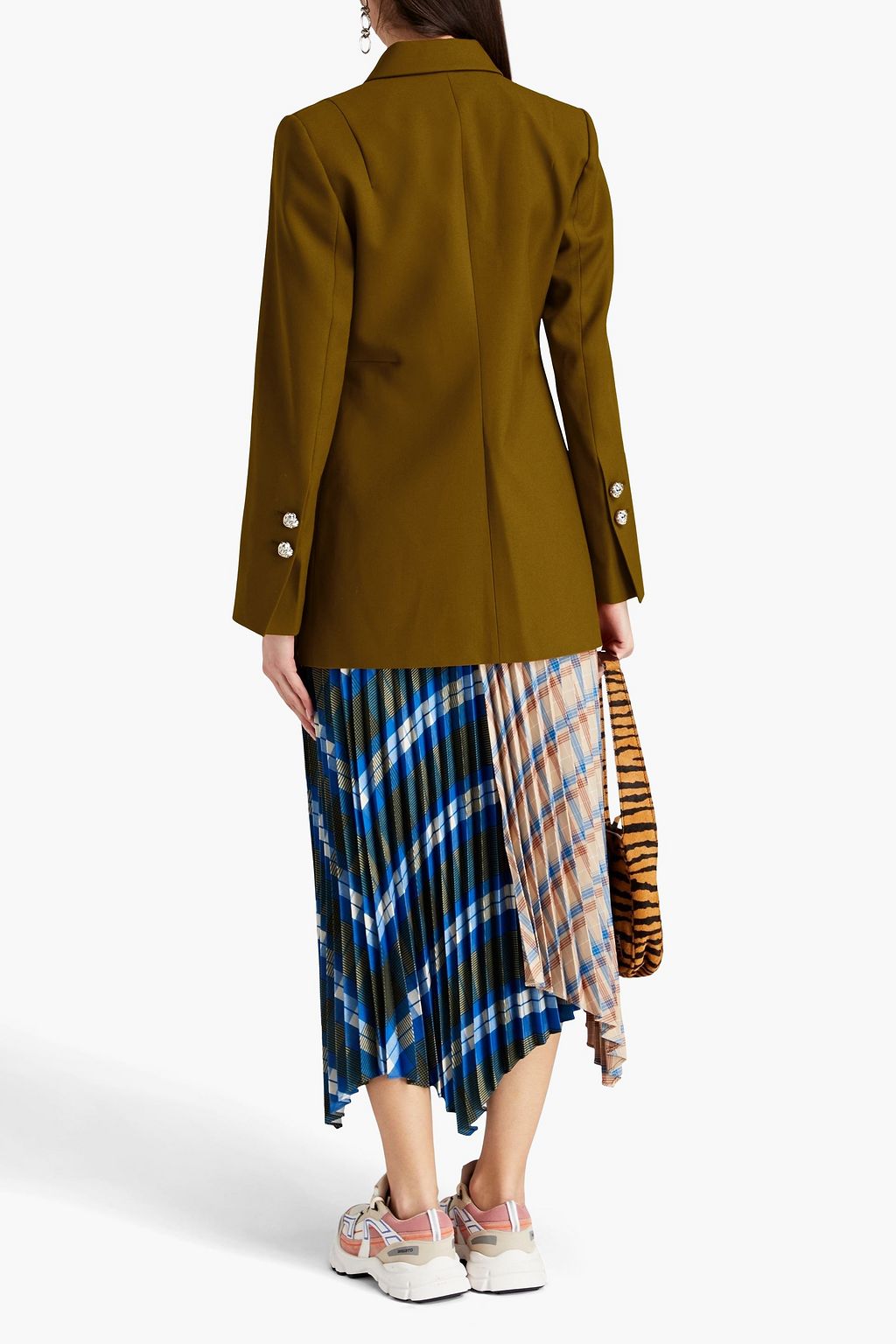 GANNI Asymmetric canvas blazer