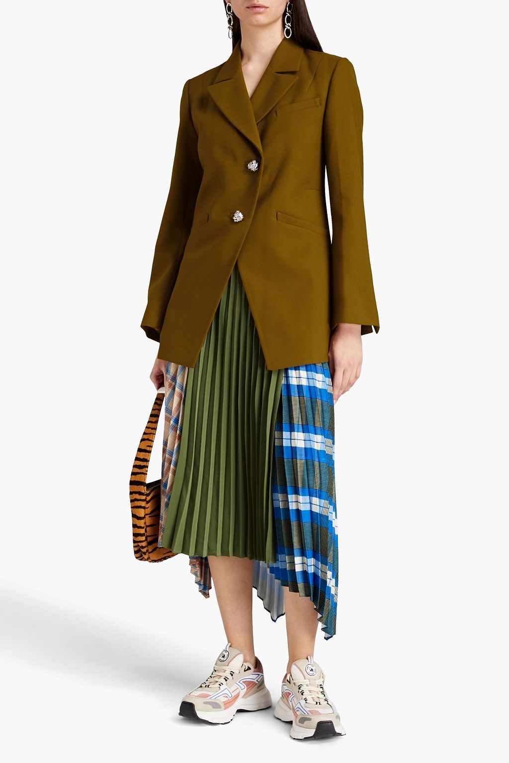 GANNI Asymmetric canvas blazer