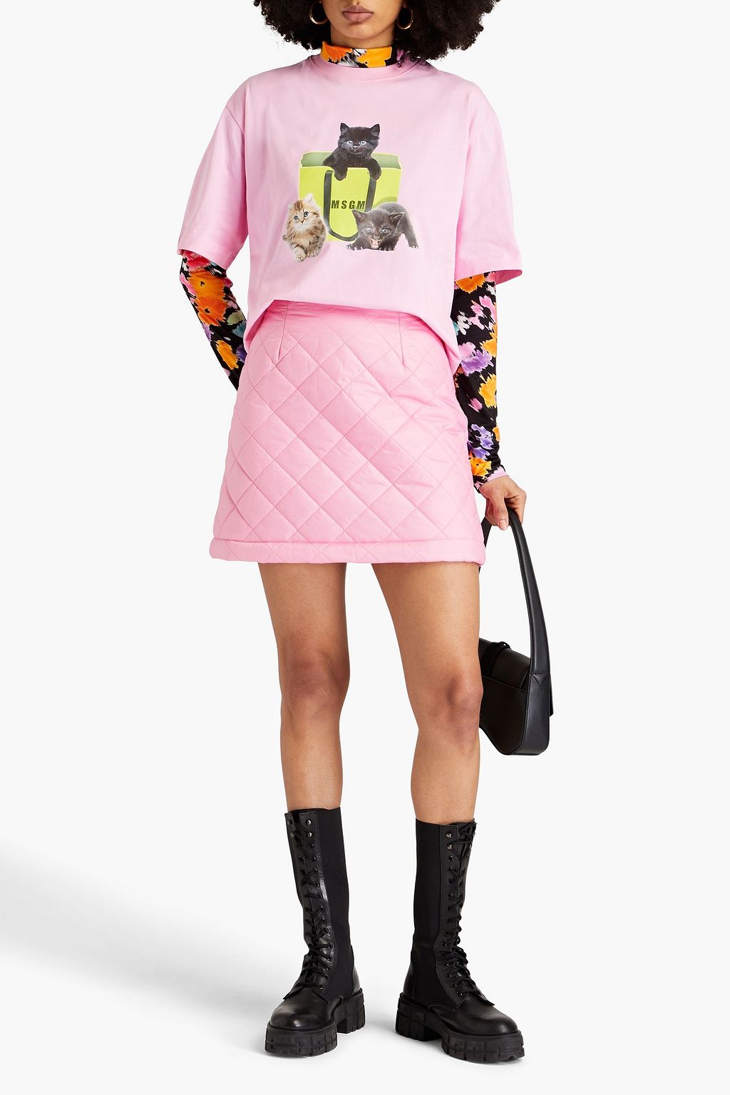 MSGM Printed cotton-jersey T-shirt