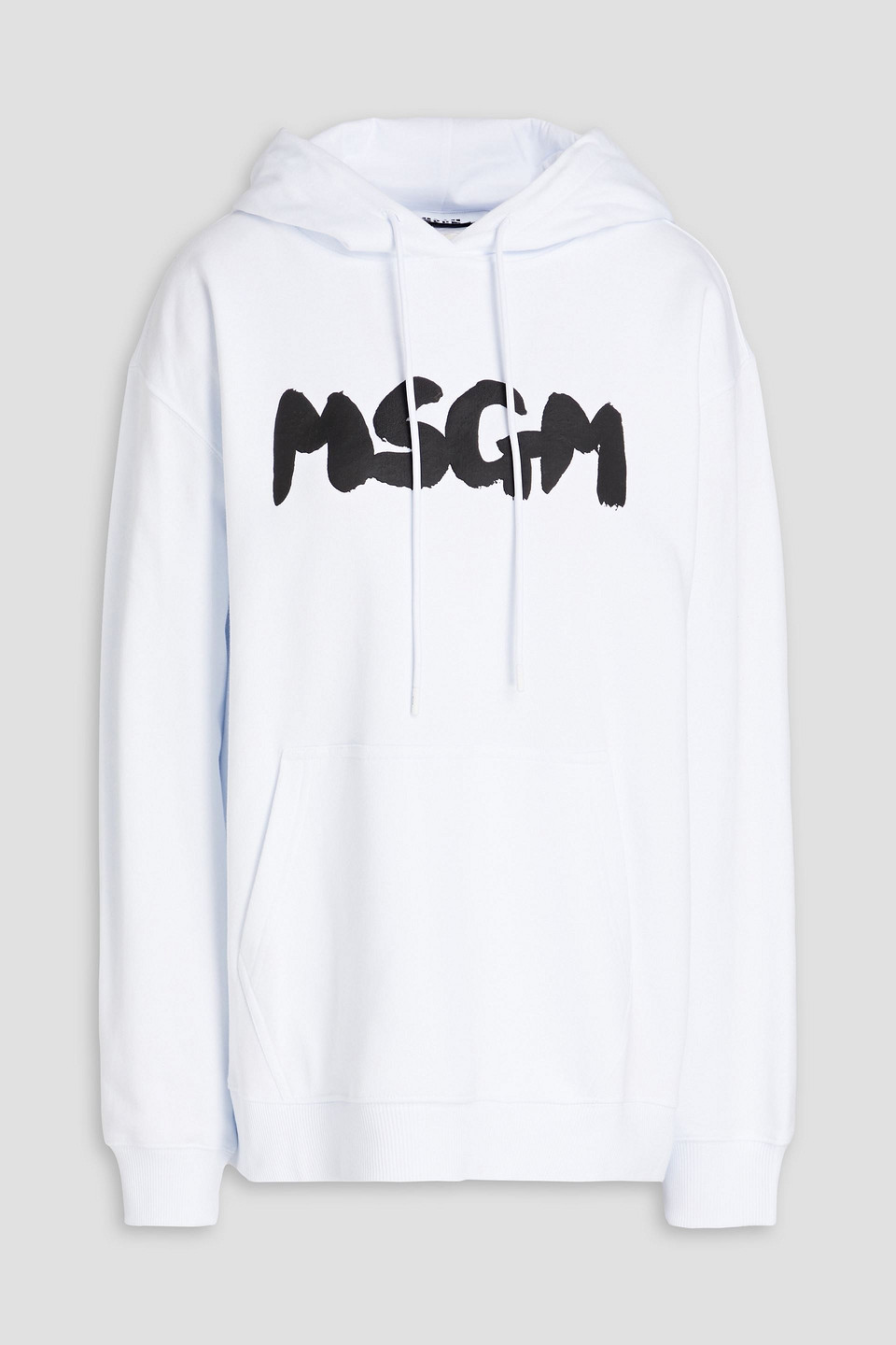 Msgm Logo-print French Cotton-terry Hoodie In White