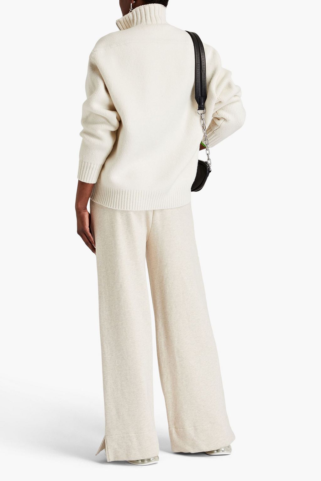 ALEXANDER WANG Mélange wool-blend half-zip sweater
