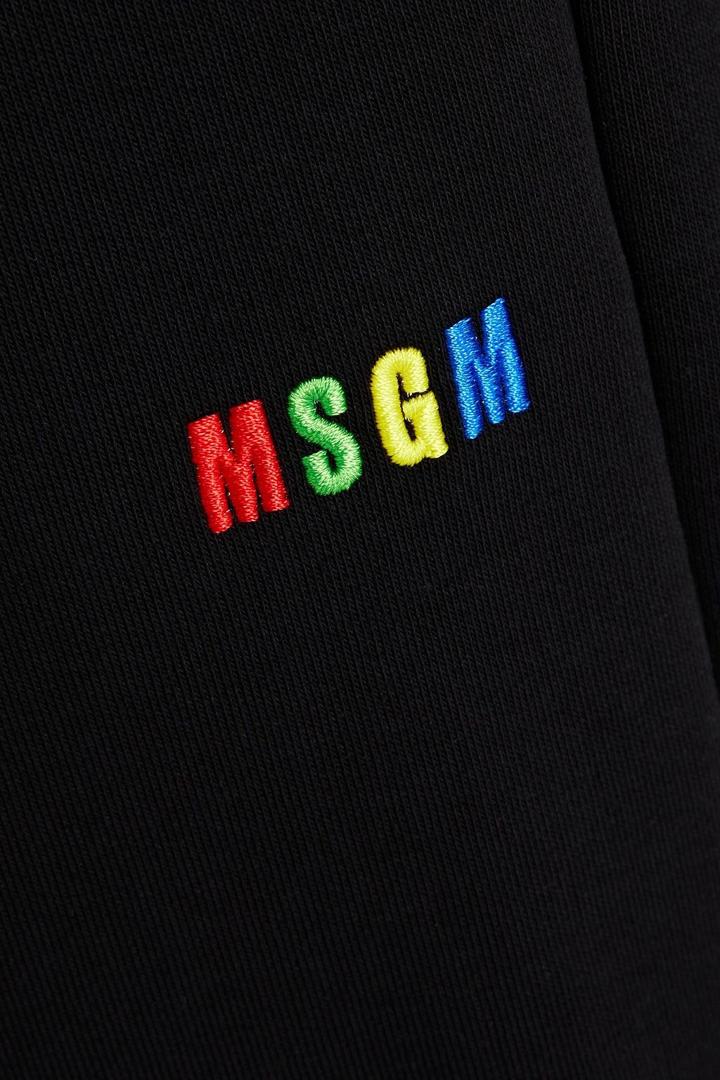 MSGM Embroidered cotton-blend fleece track pants