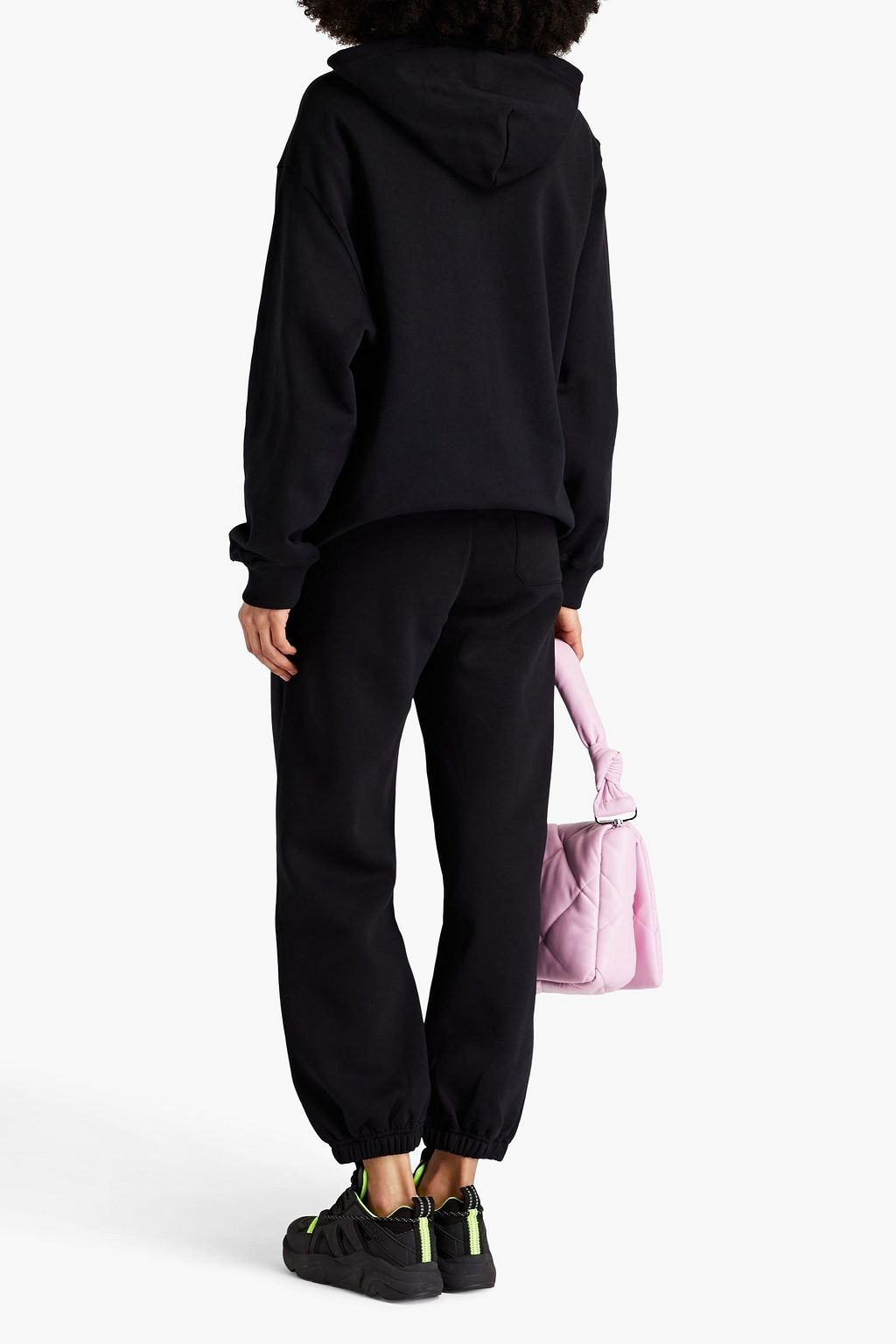 MSGM Embroidered cotton-blend fleece track pants