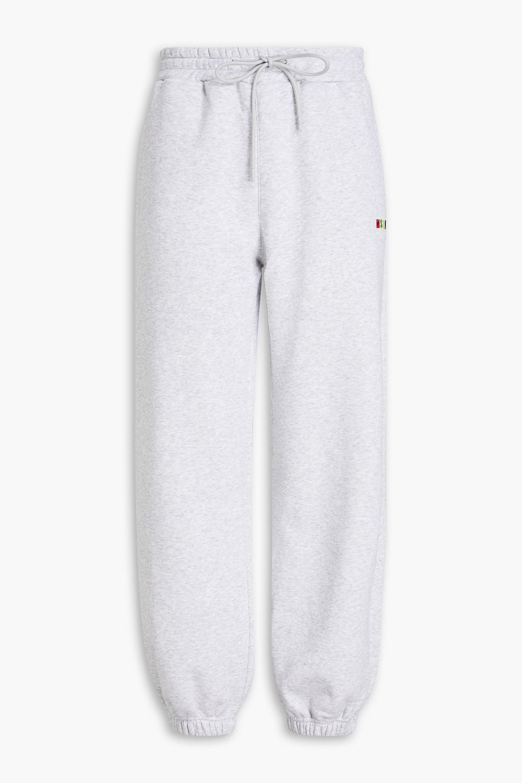 MSGM Embroidered cotton blend fleece track pants THE OUTNET