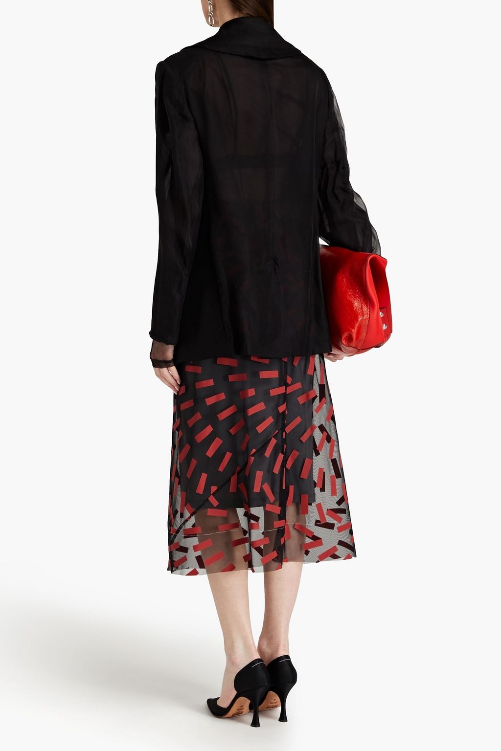 MAISON MARGIELA 더블 브레스티드 코튼 오간자 레이어드 재킷