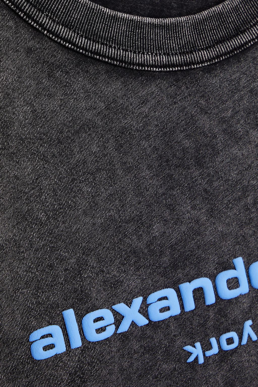 ALEXANDER WANG Logo-appliquéd faded cotton-jersey T-shirt