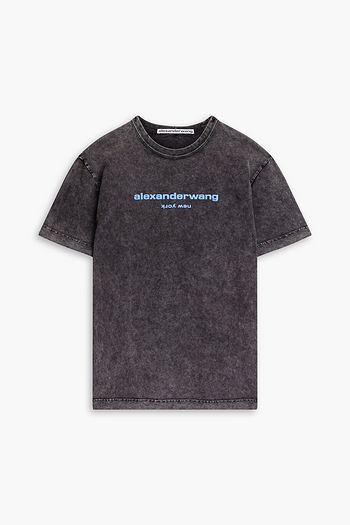 ALEXANDER WANG تيشيرت من الجيرسيه القطني الباهت مزين بشعار مزخرف