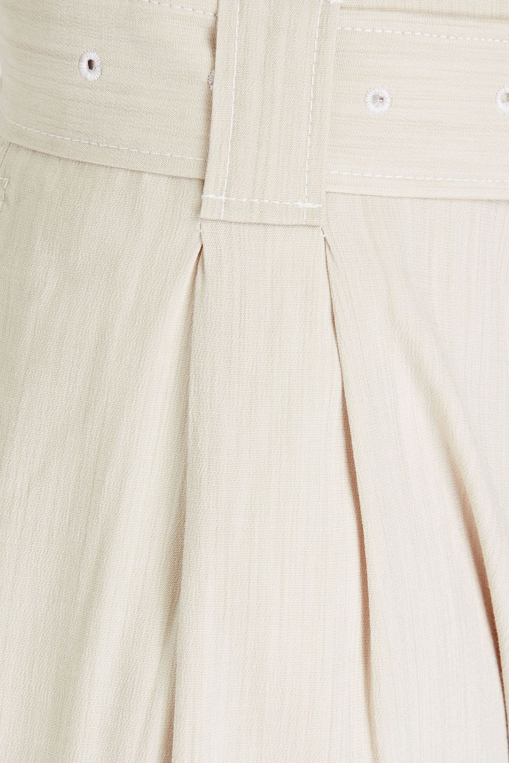 GANNI Belted woven shorts