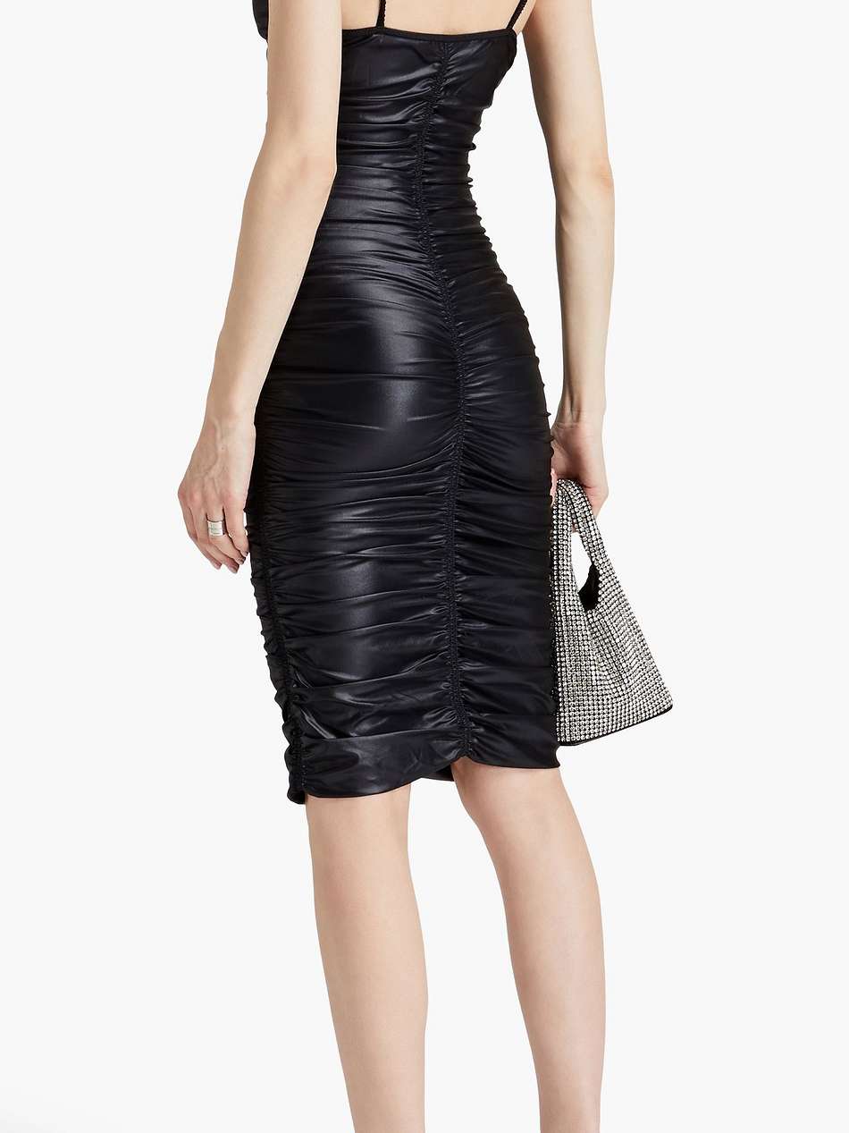 ruched satin-jersey dress