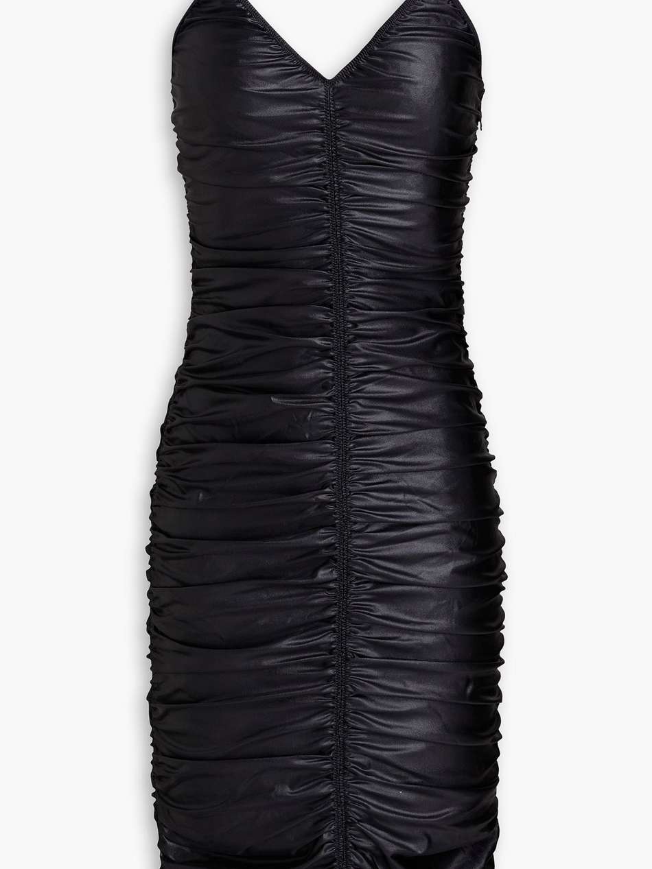 ruched satin-jersey dress
