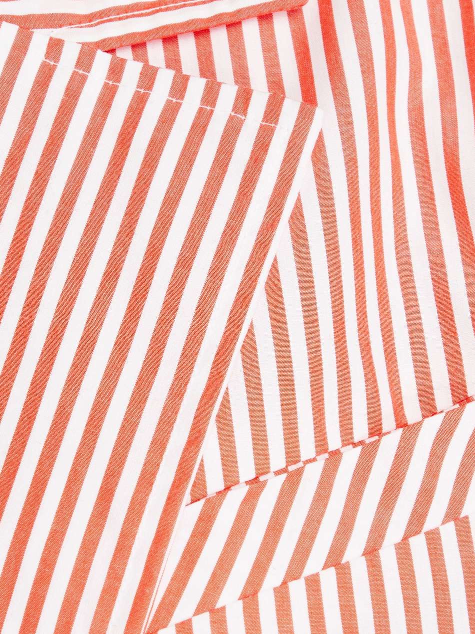 gathered striped cotton-poplin midi shirt dress