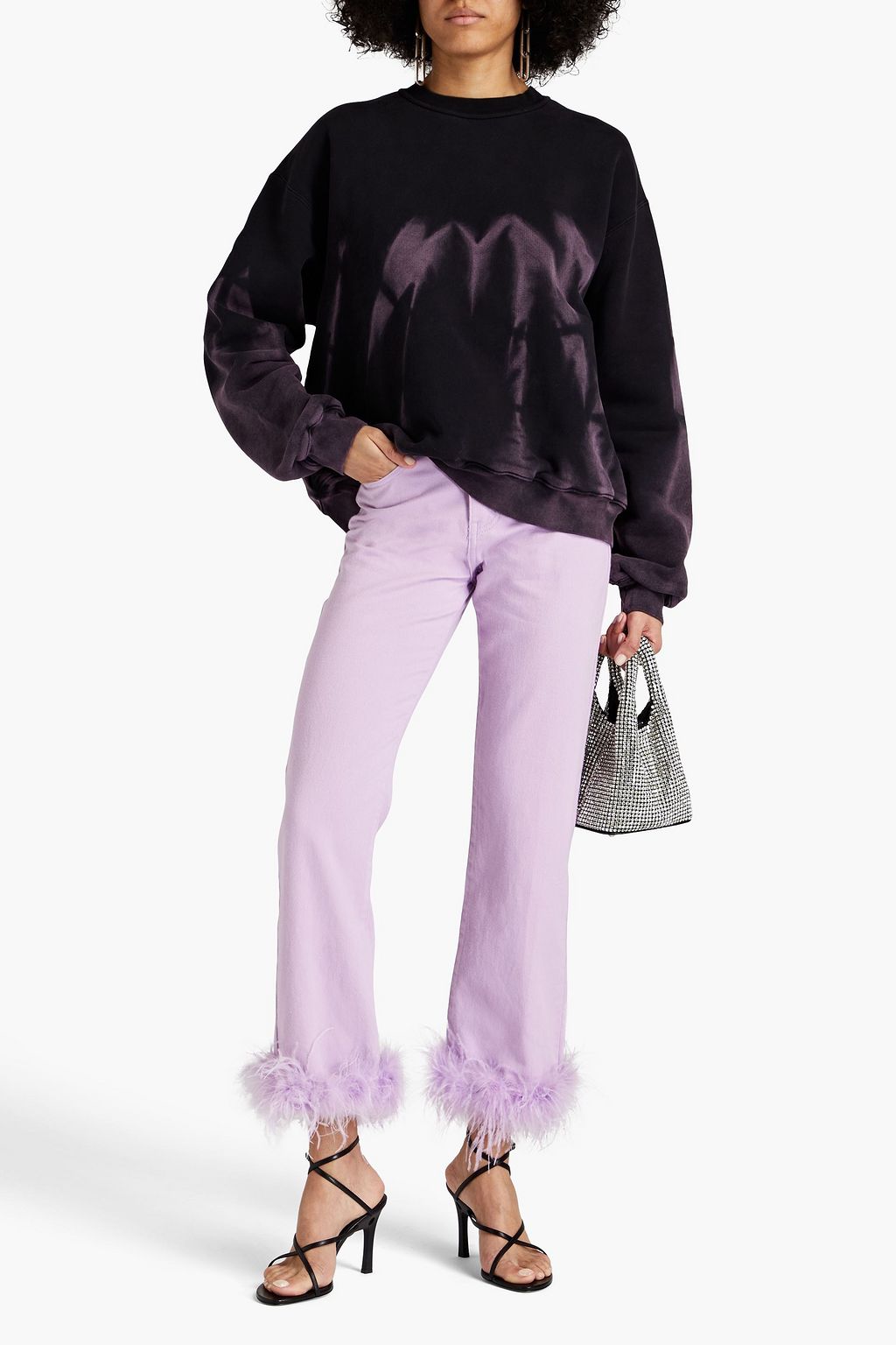 ALEXANDER WANG Oversized tie-dyed French cotton-terry sweatshirt