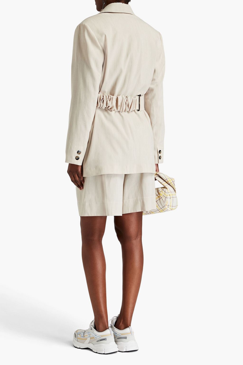 GANNI Belted crepe blazer