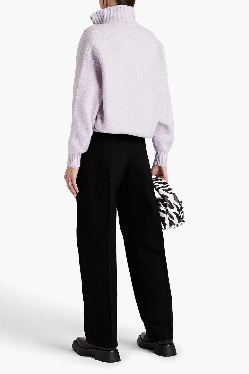 ALEXANDER WANG Mélange wool-blend half-zip sweater