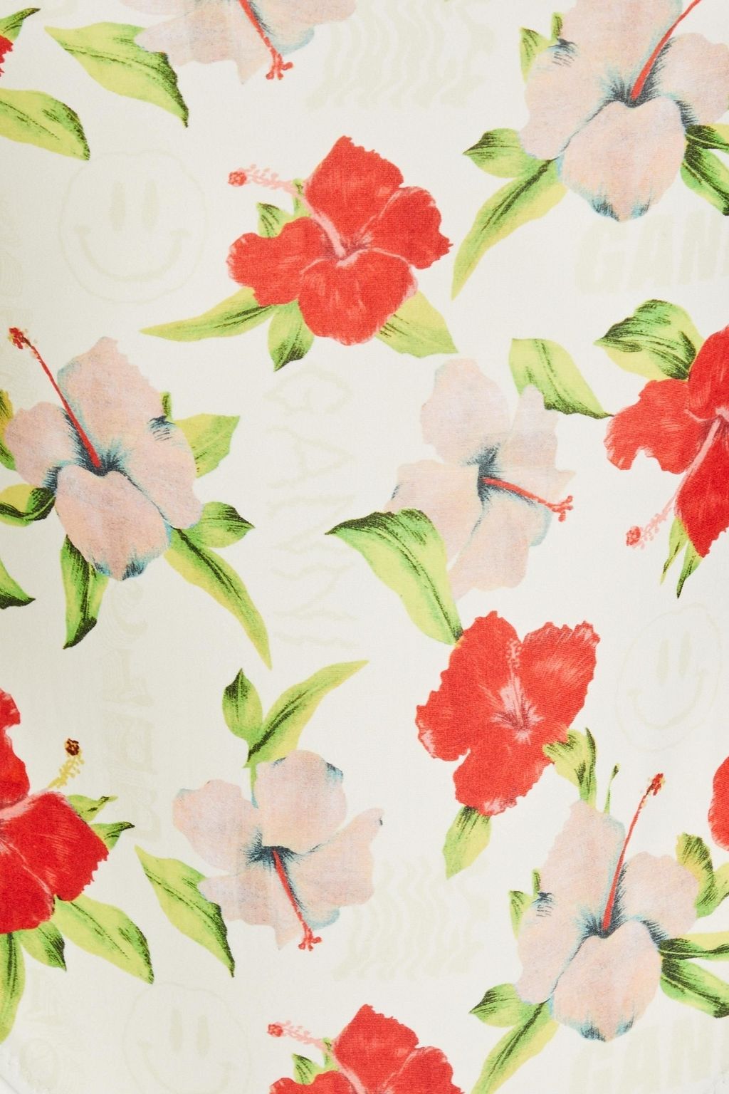 GANNI Tie-detailed floral-print swimsuit
