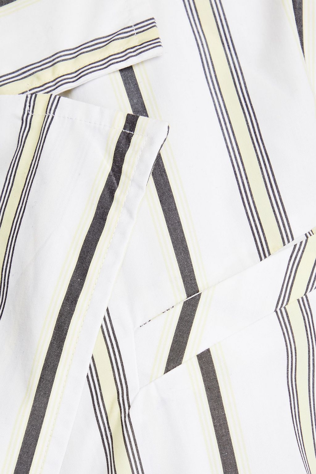 GANNI Gathered striped cotton-poplin midi shirt dress