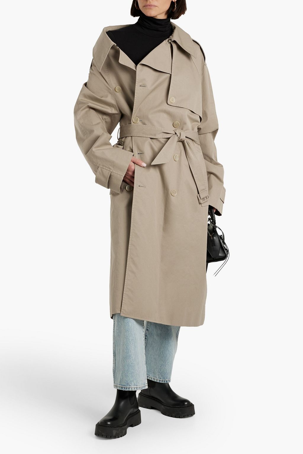 BALENCIAGA Asymmetric cotton-gabardine trench coat