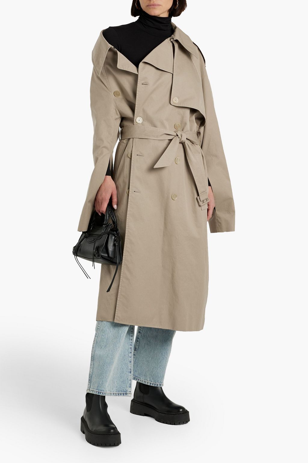 BALENCIAGA Asymmetric cotton-gabardine trench coat
