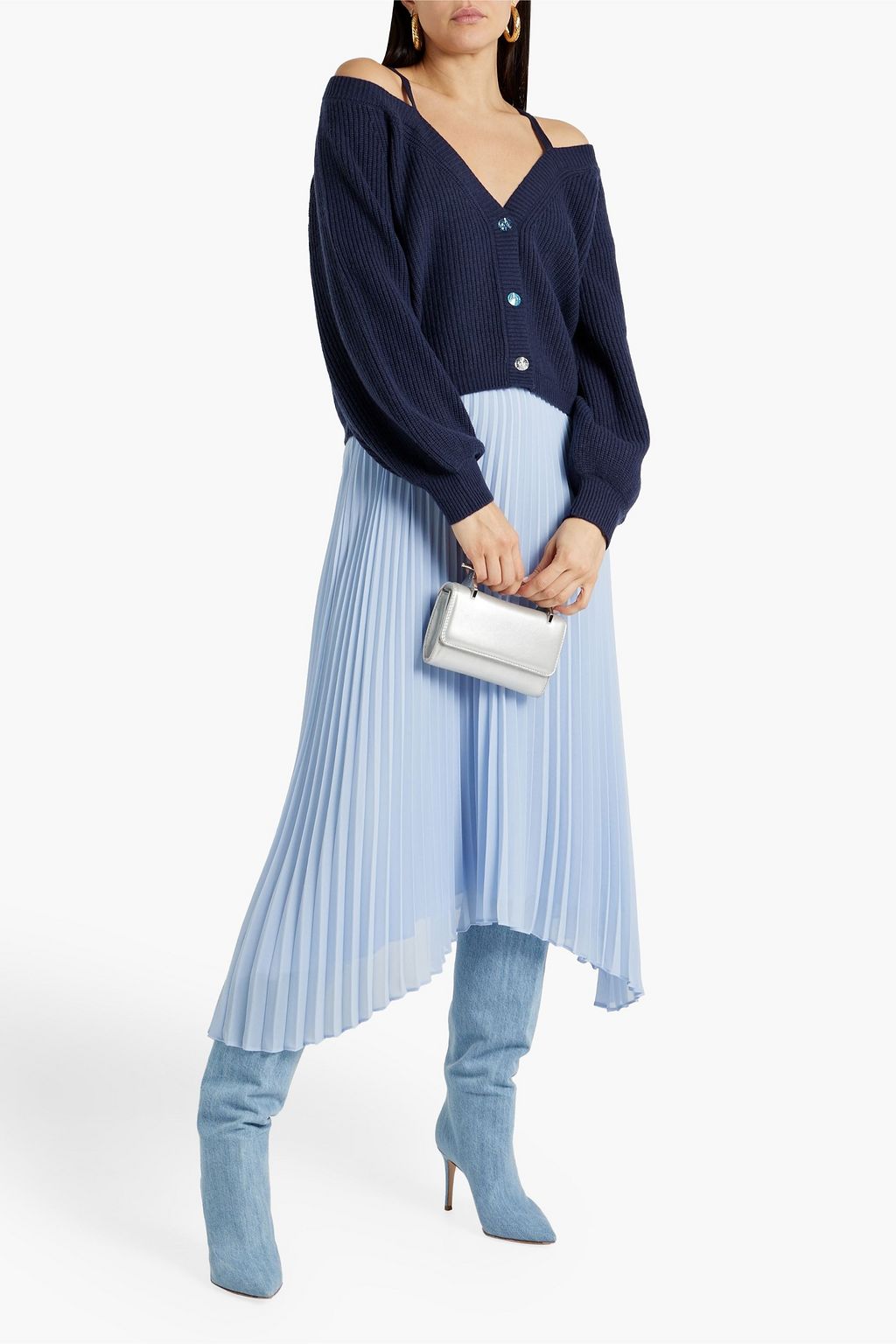CAMI NYC Elizabeth cold-shoulder merino wool cardigan