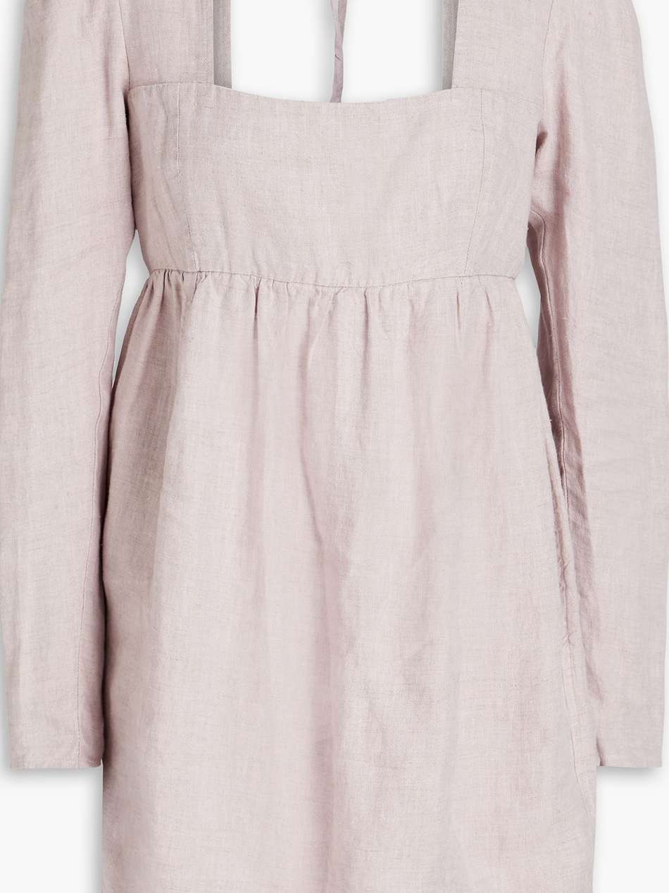 gathered hemp mini dress