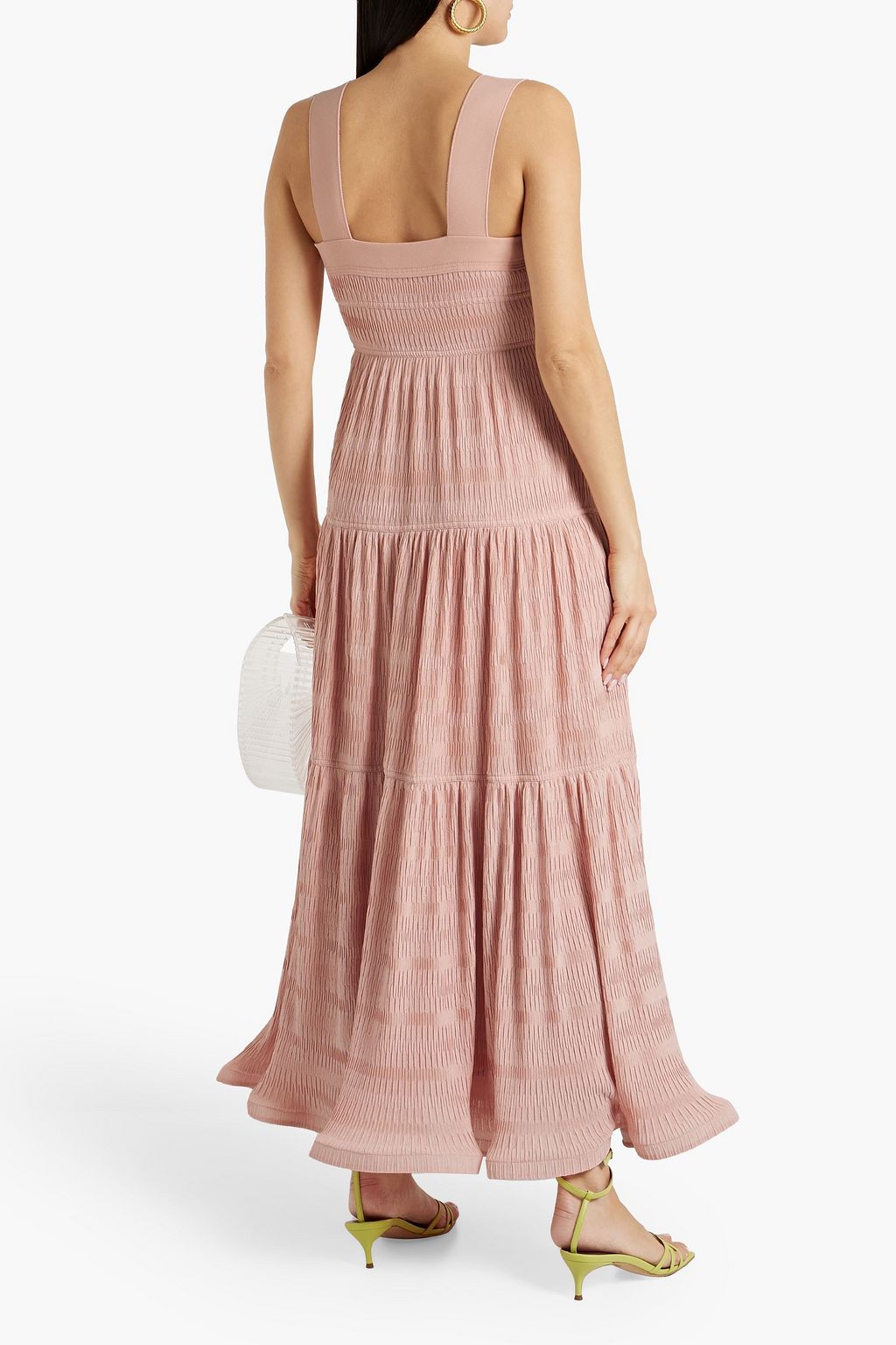 SIMKHAI Tiered crinkled woven maxi dress