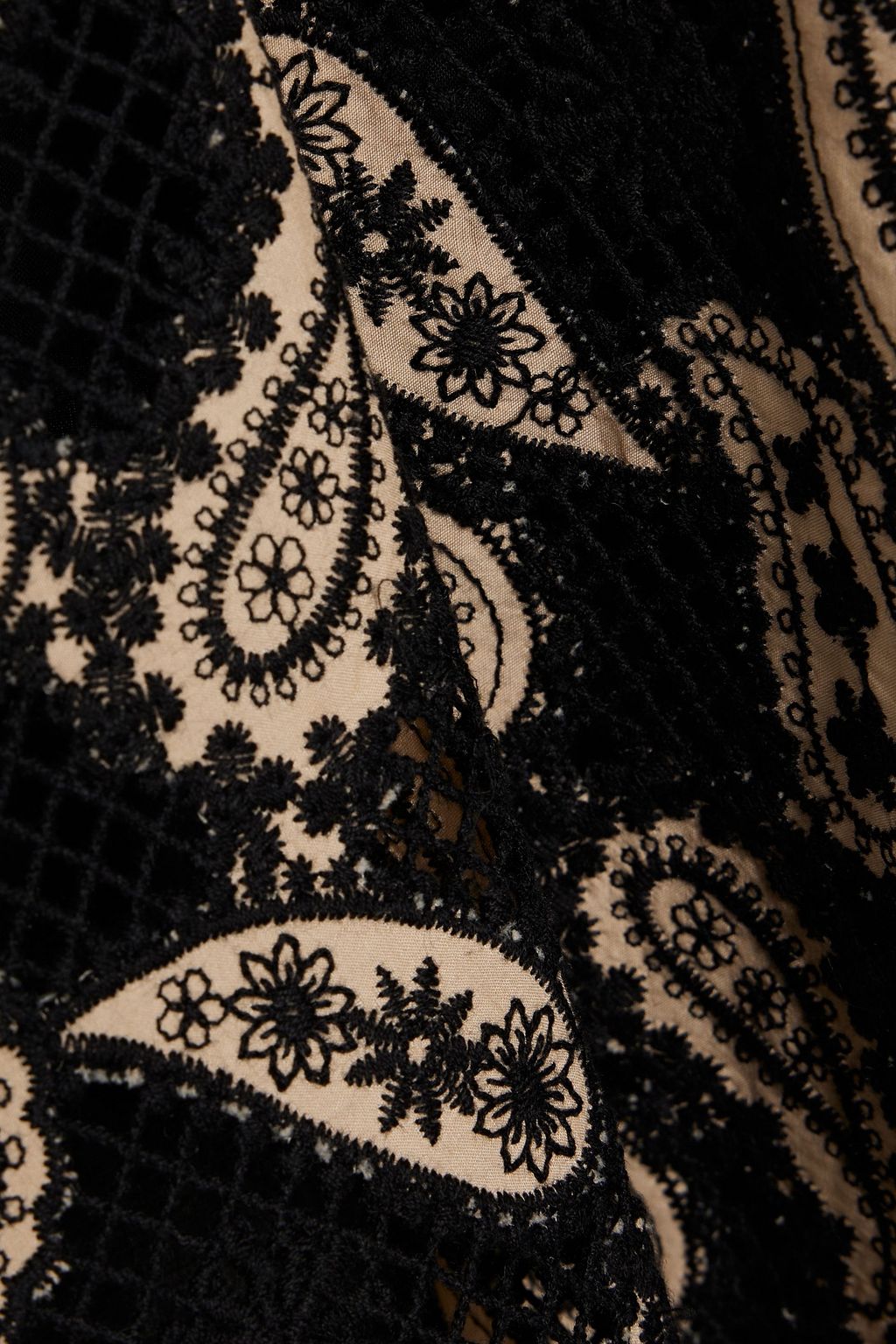 SANDRO Wrap-effect paisley-print crocheted lace mini dress