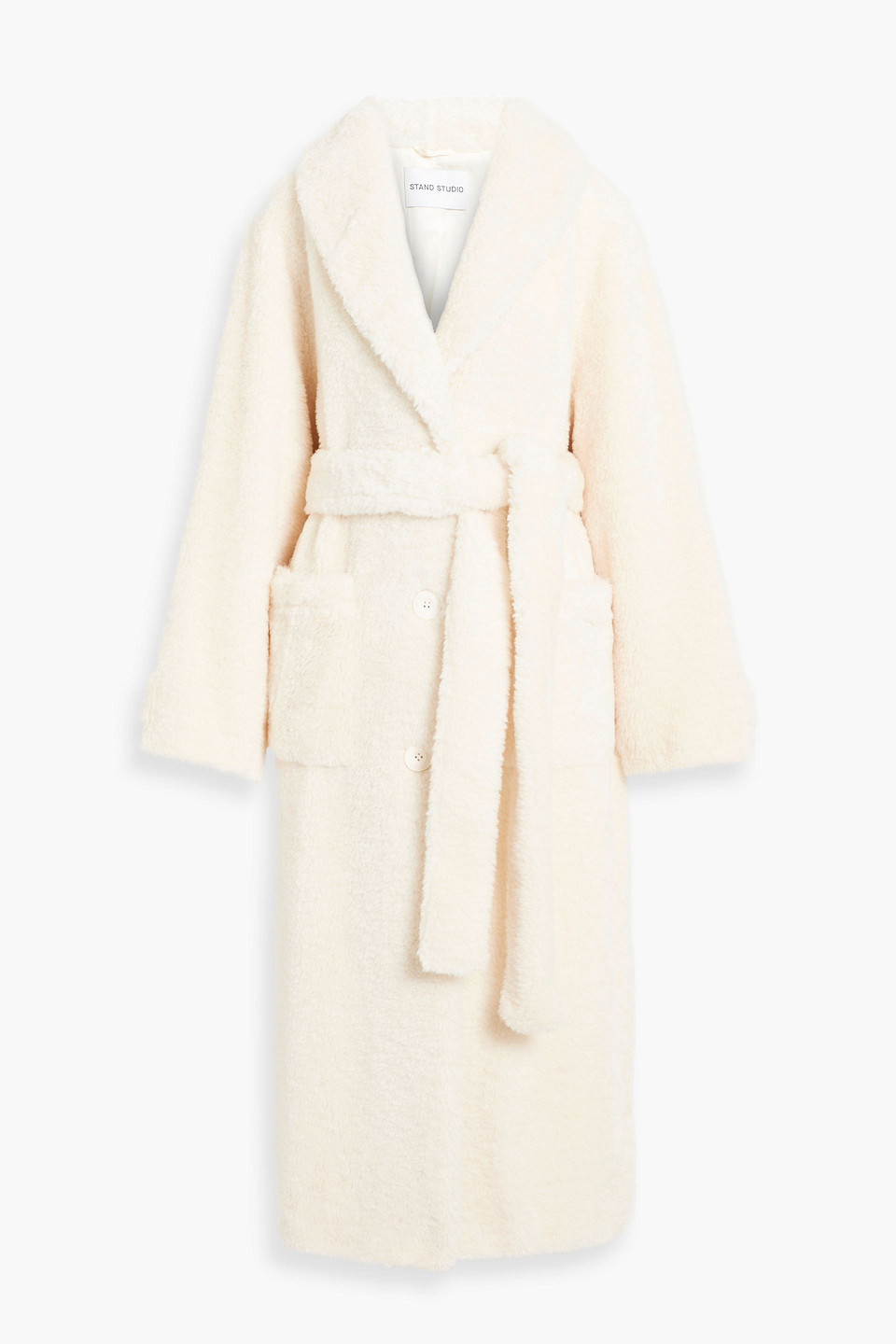 stand studio - tinley belted coat - white - fr 42