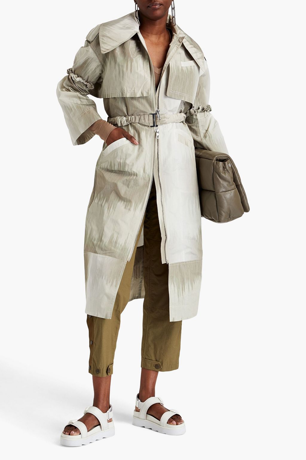 GANNI Printed shell trench coat