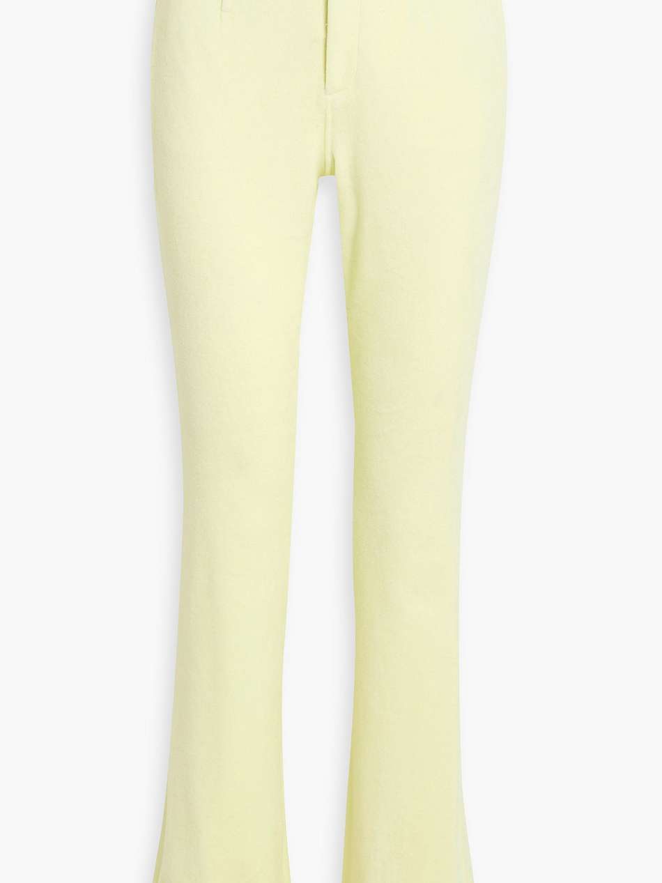 cotton-blend chenille bootcut pants