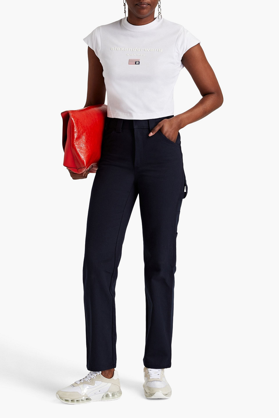 Shop Alexander Wang Mid-rise Straight-leg Jeans In Midnight Blue