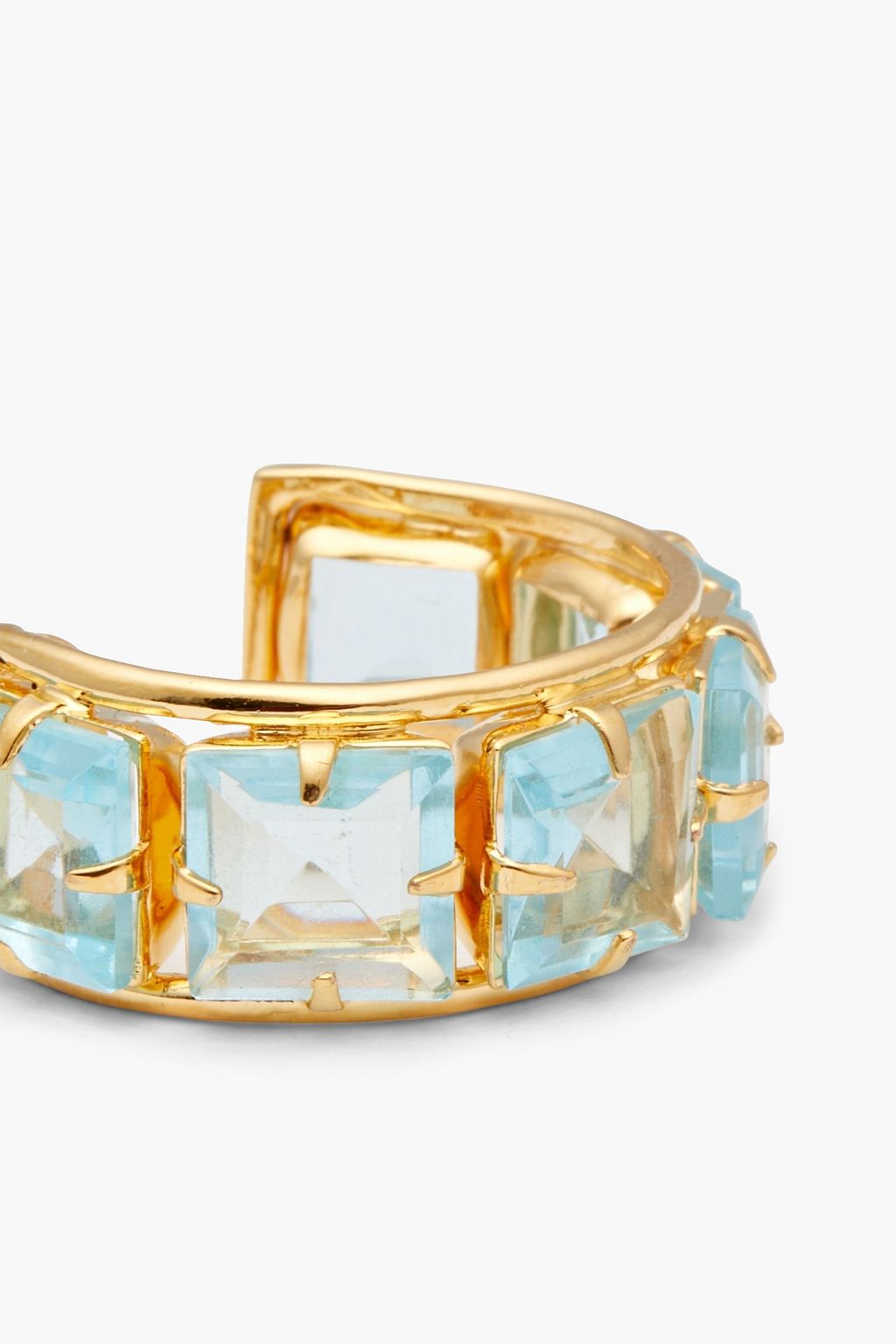 BOUNKIT 14-karat gold-plated quartz hoop earrings