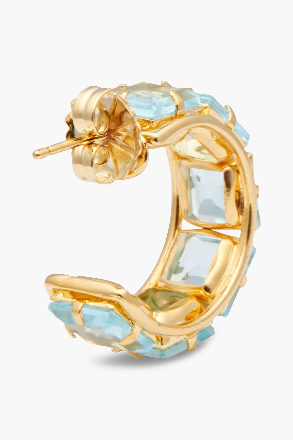 BOUNKIT 14-karat gold-plated quartz hoop earrings