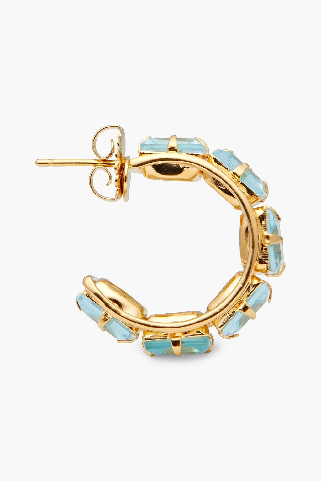 BOUNKIT 14-karat gold-plated quartz hoop earrings