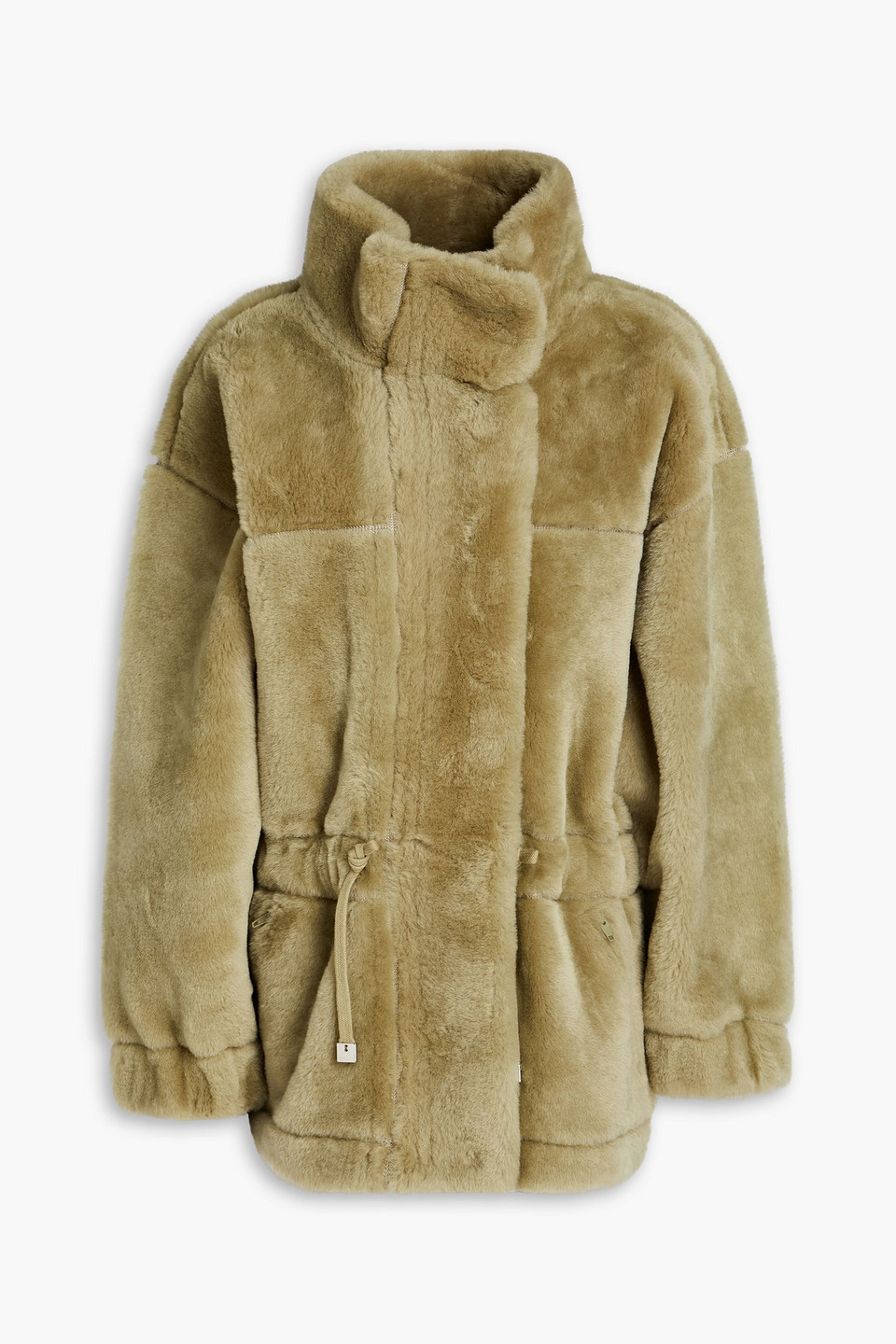 Alexander Wang Shearling Coat In Green ModeSens