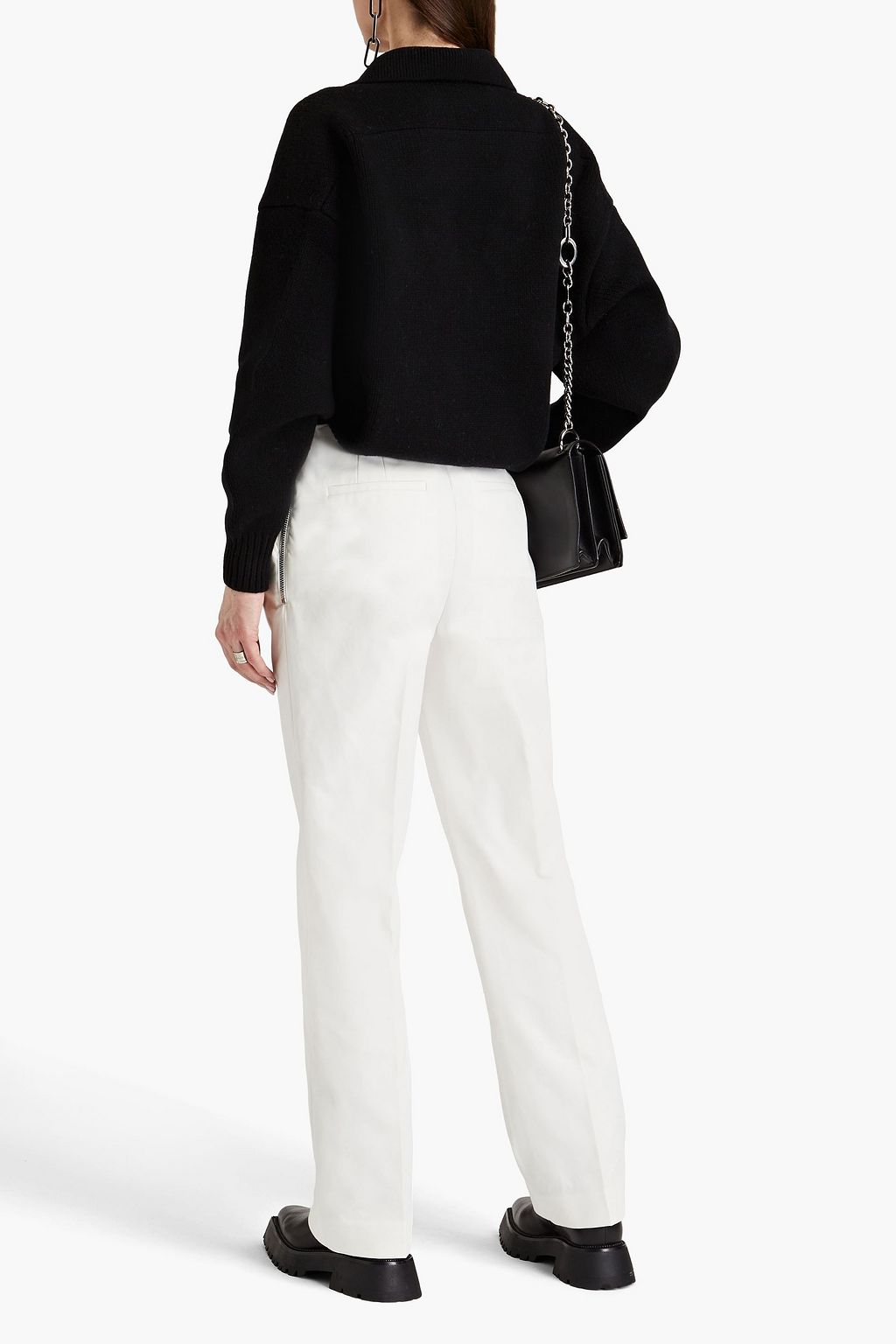 ALEXANDER WANG コットン混ツイル ストレートレッグパンツ タック入り
