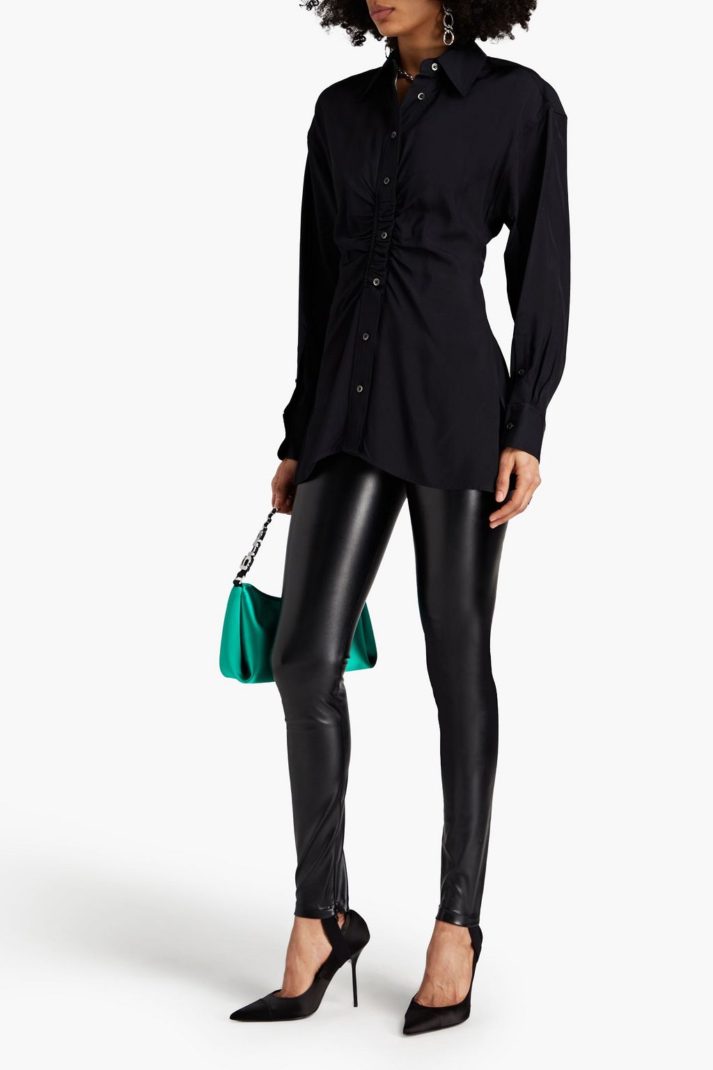 ALEXANDER WANG Ruched twill shirt