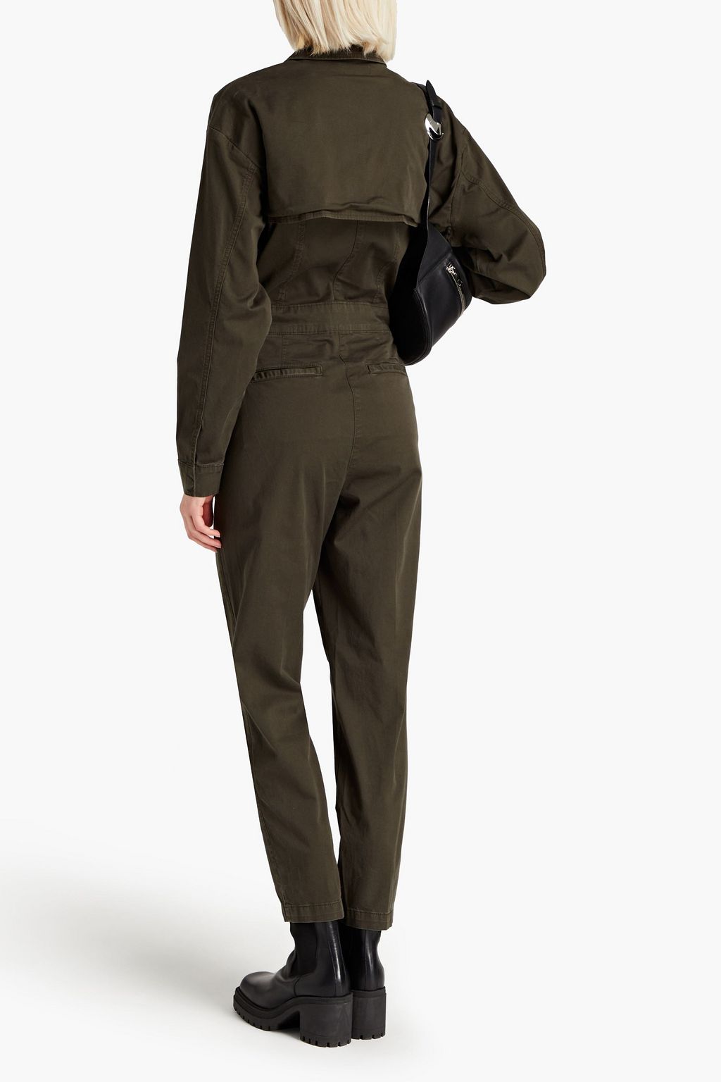 GOOD AMERICAN Trench cotton-blend twill jumpsuit