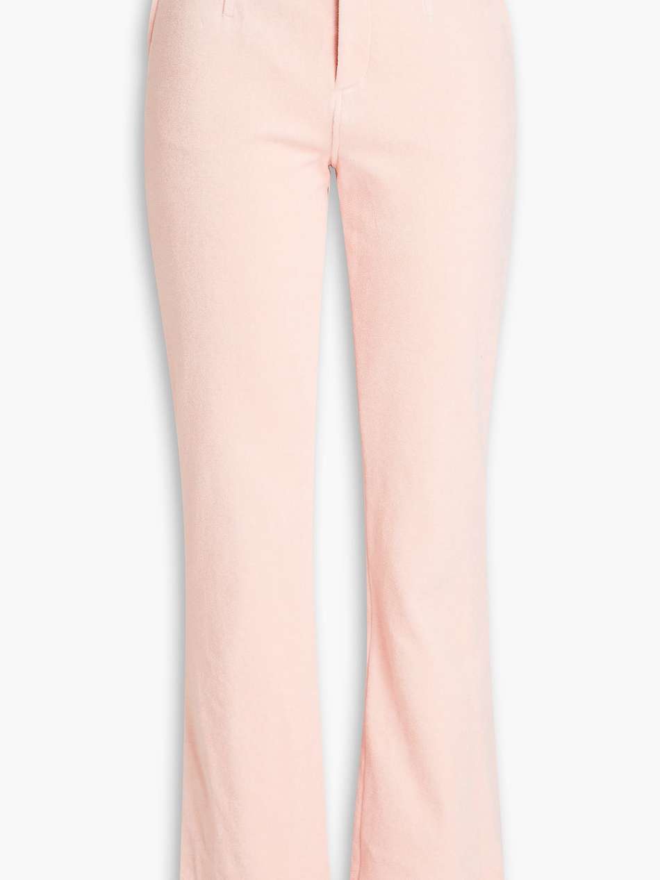 cotton-blend chenille bootcut pants