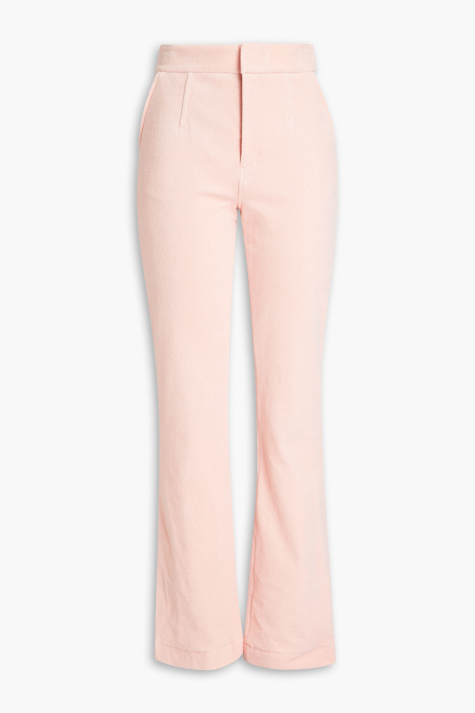 Alexander Wang Cotton-blend Velour Bootcut Trousers In Baby Pink