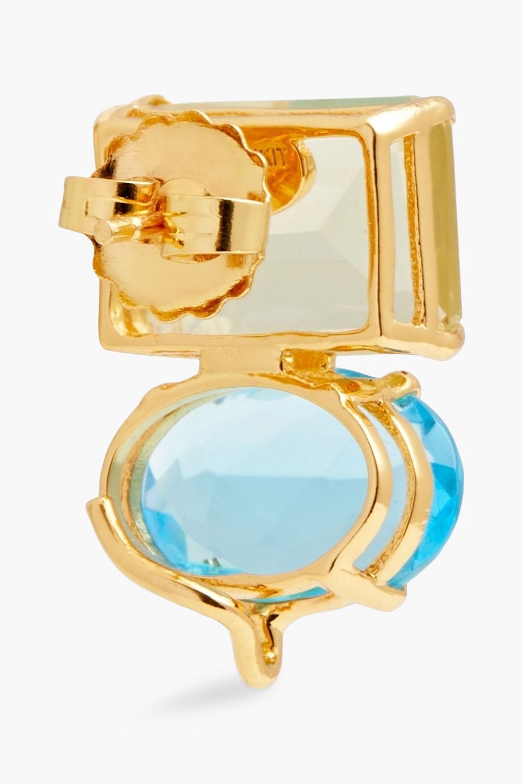BOUNKIT 14-karat gold-plated quartz earrings