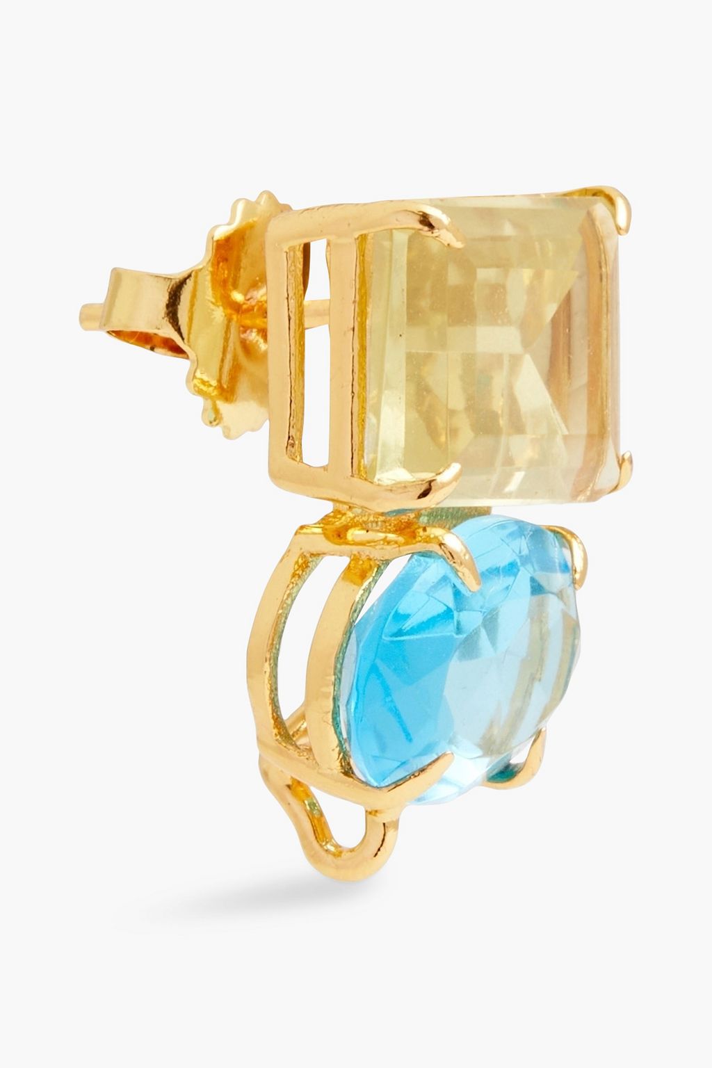 BOUNKIT 14-karat gold-plated quartz earrings