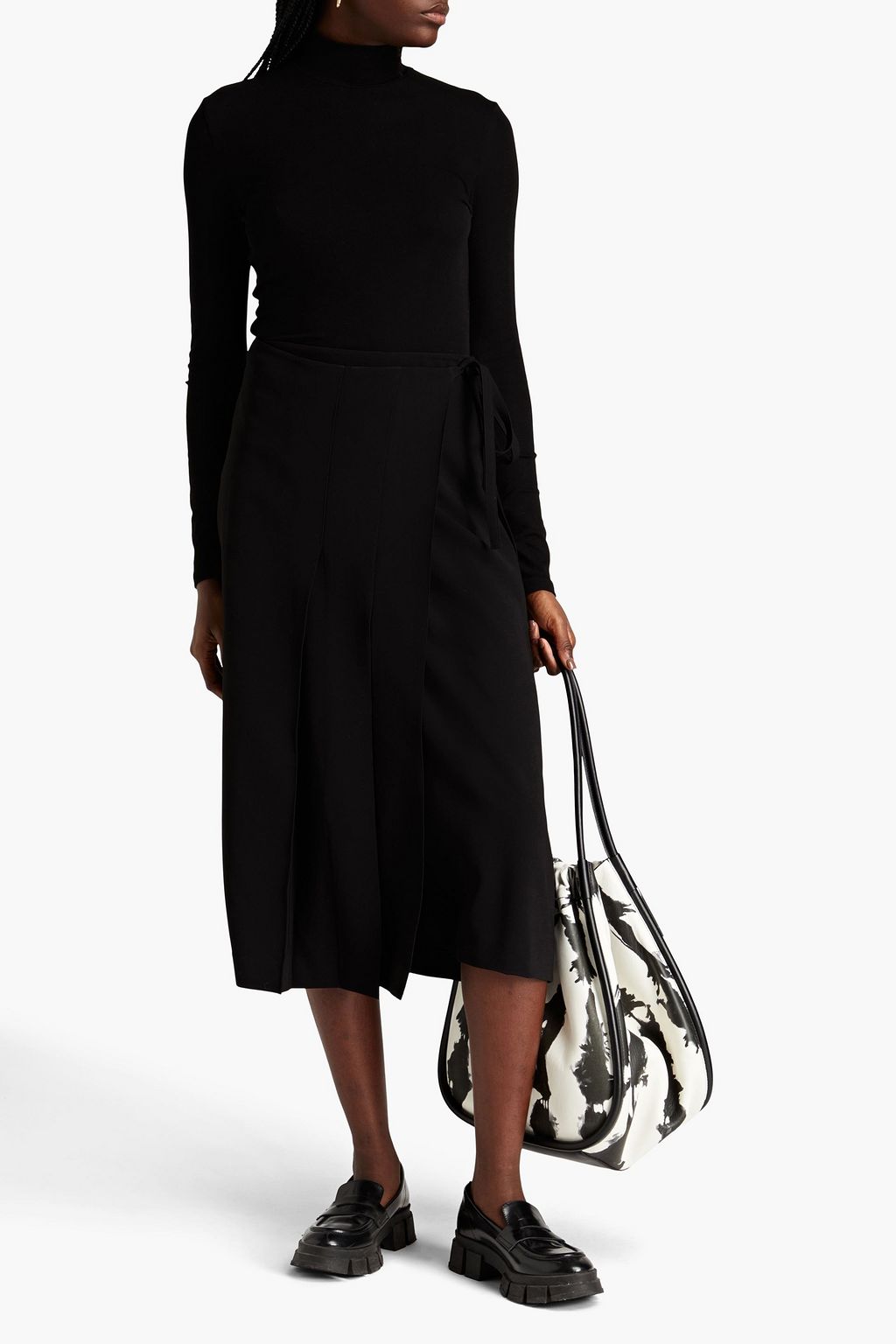 THEORY Ribbed-jersey turtleneck top
