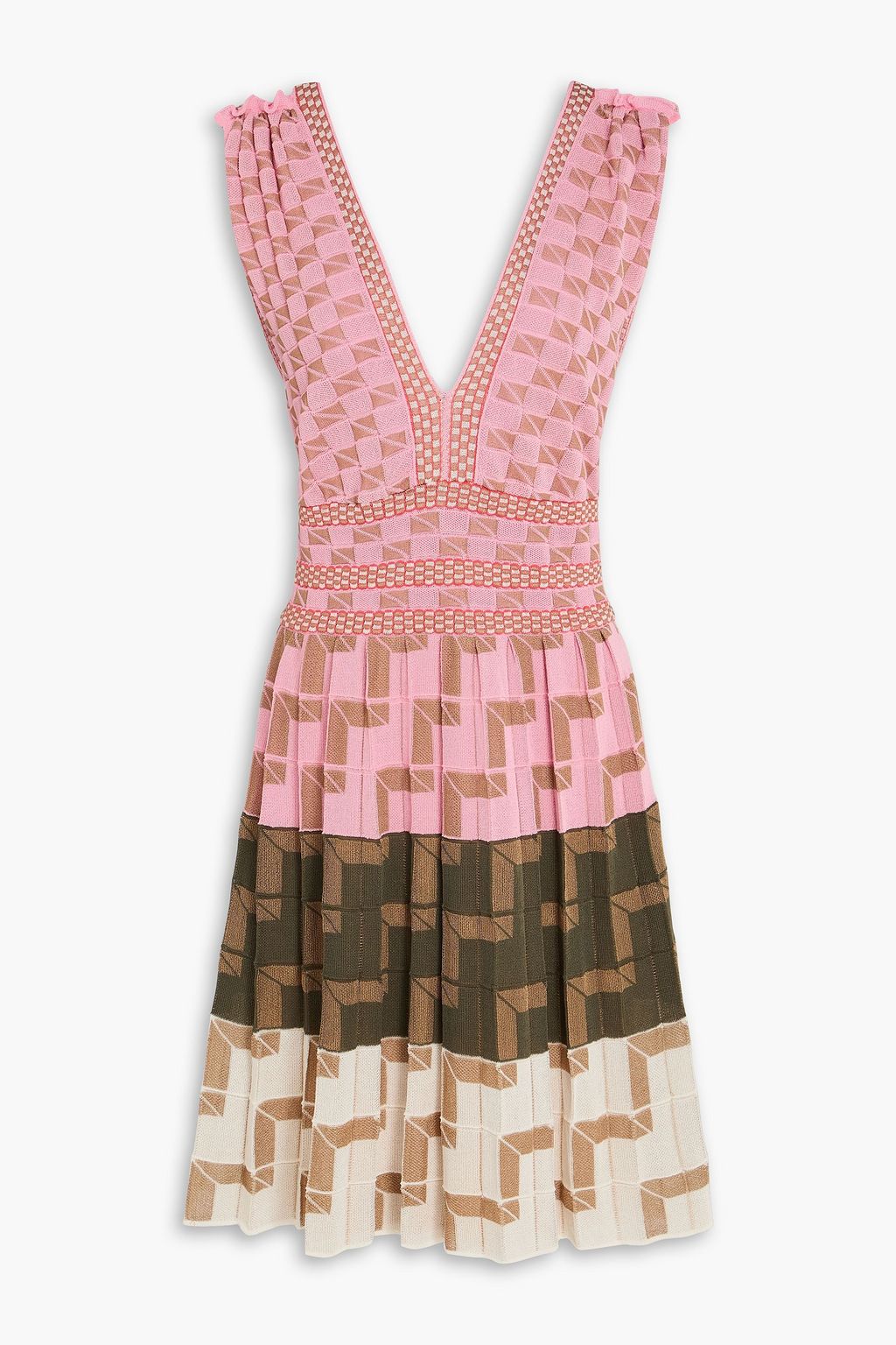 m missoni crochet dress Mare open-back striped metallic crochet-knit mini dress - multi